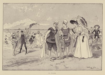 ビーチ 作： Albert Robida